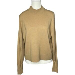 Everlane Women's Camel The Cashmere Crop Mockneck Sweater M/C43.25